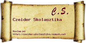 Czeider Skolasztika névjegykártya